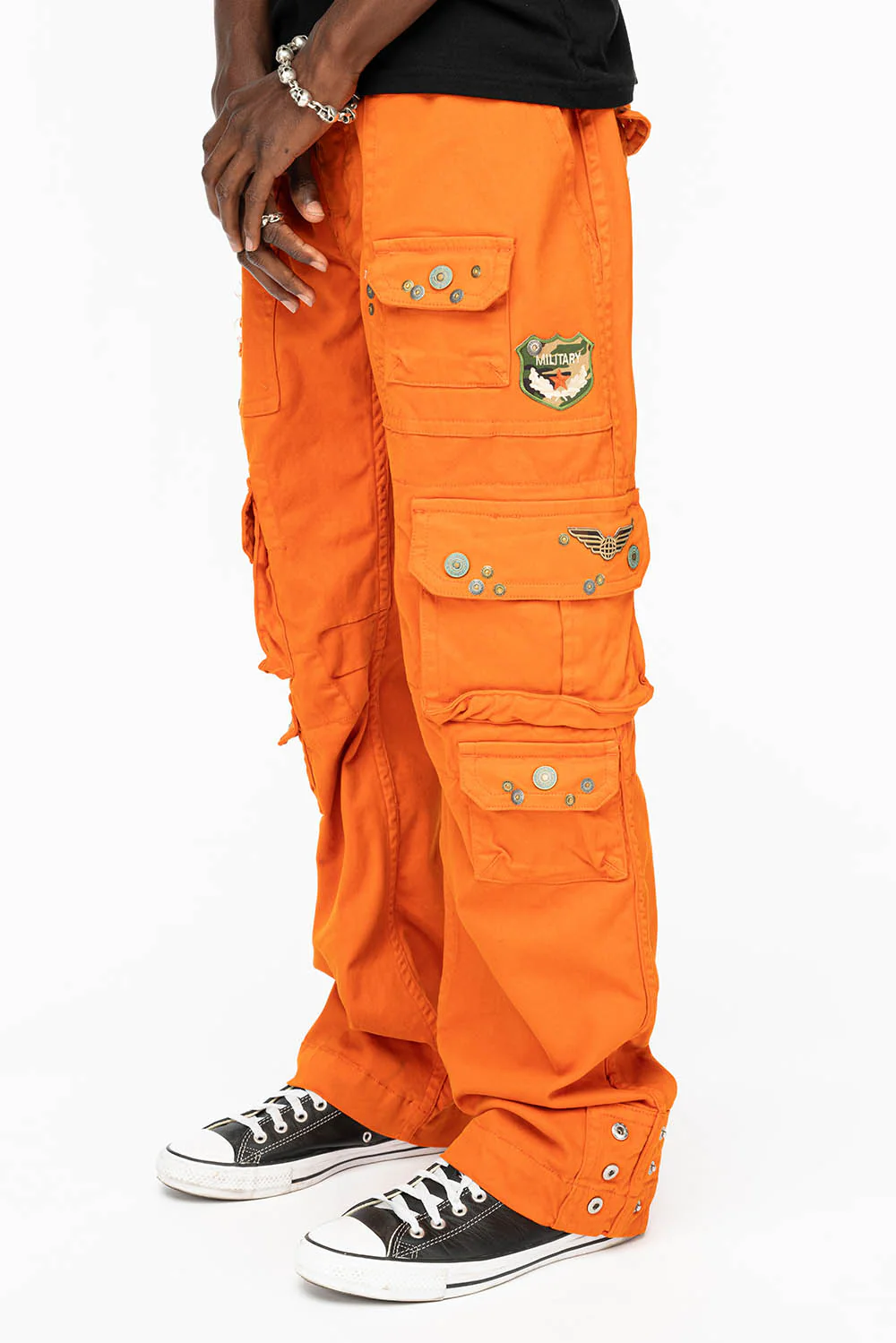 ORIGINAL ROBIN’S JEAN CALL OF DUTY CARGO PANTS IN ORANGE COLOR  WITH ROCK N ROLL PATCH - Image 3