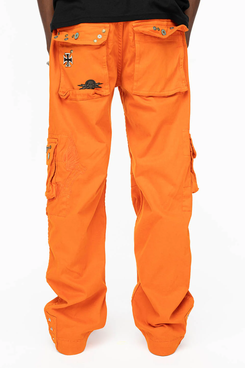 ORIGINAL ROBIN’S JEAN CALL OF DUTY CARGO PANTS IN ORANGE COLOR  WITH ROCK N ROLL PATCH - Image 4