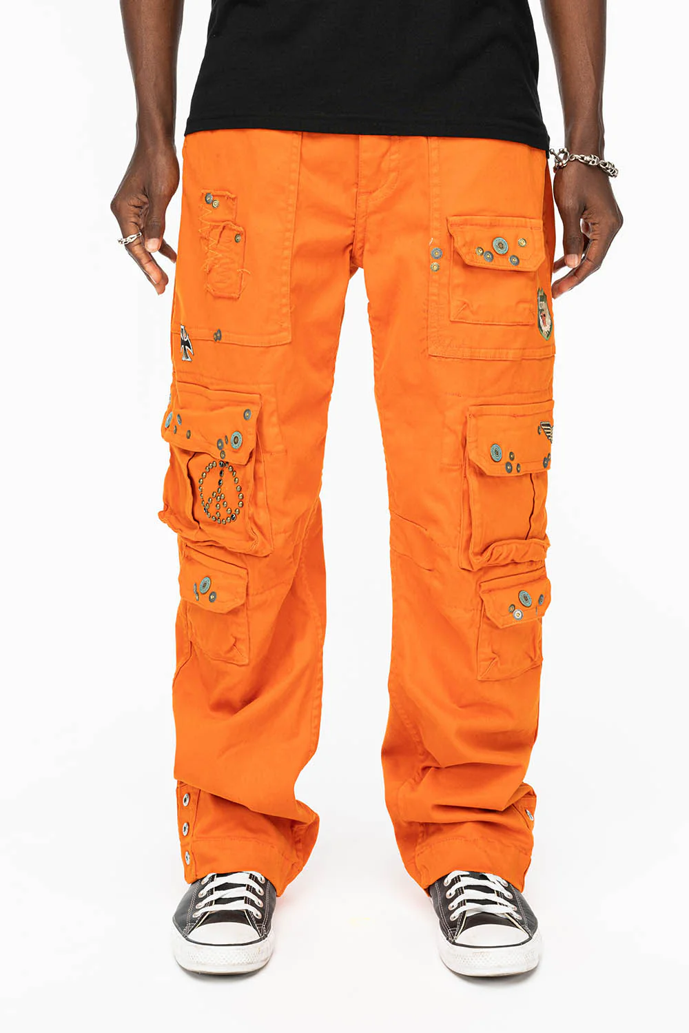 ORIGINAL ROBIN’S JEAN CALL OF DUTY CARGO PANTS IN ORANGE COLOR  WITH ROCK N ROLL PATCH - Image 5
