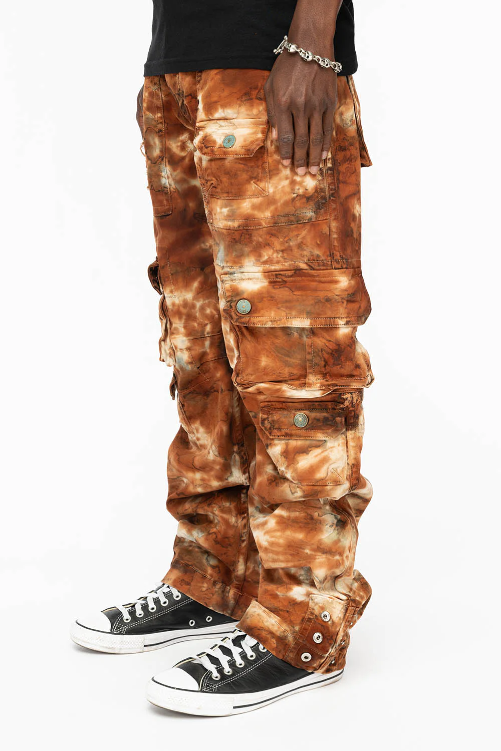 ORIGINAL ROBIN’S JEAN CALL OF DUTY CARGO PANTS IN TIE DYE MUD BROWN - Image 4