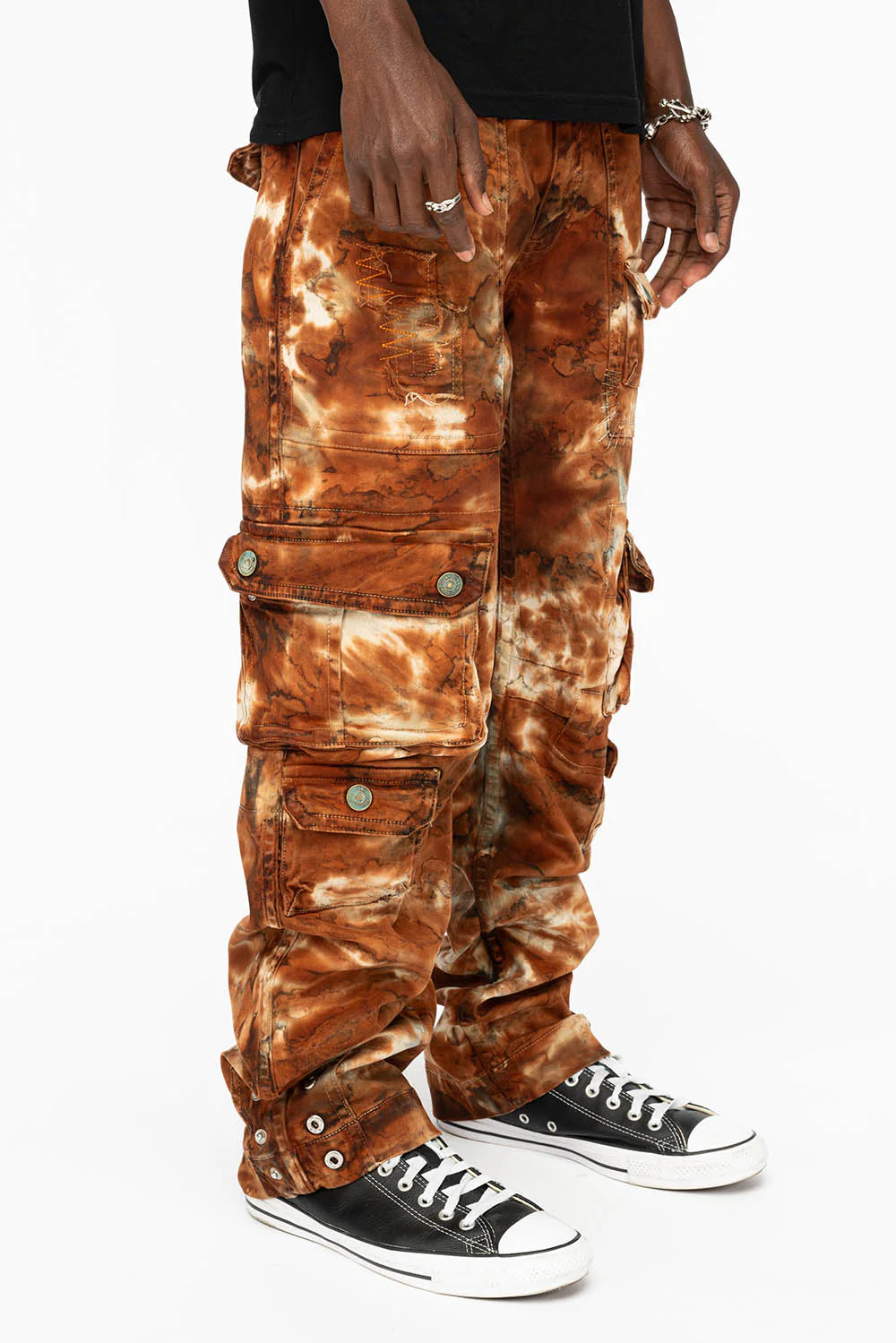 ORIGINAL ROBIN’S JEAN CALL OF DUTY CARGO PANTS IN TIE DYE MUD BROWN - Image 6