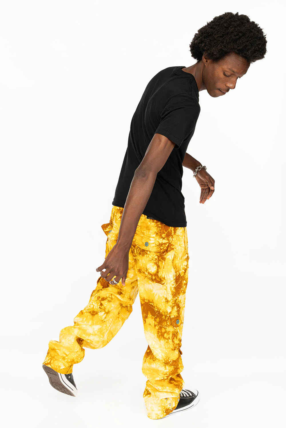 ORIGINAL ROBIN’S JEAN CALL OF DUTY CARGO PANTS IN TYE DYE TAN YELLOW - Image 3