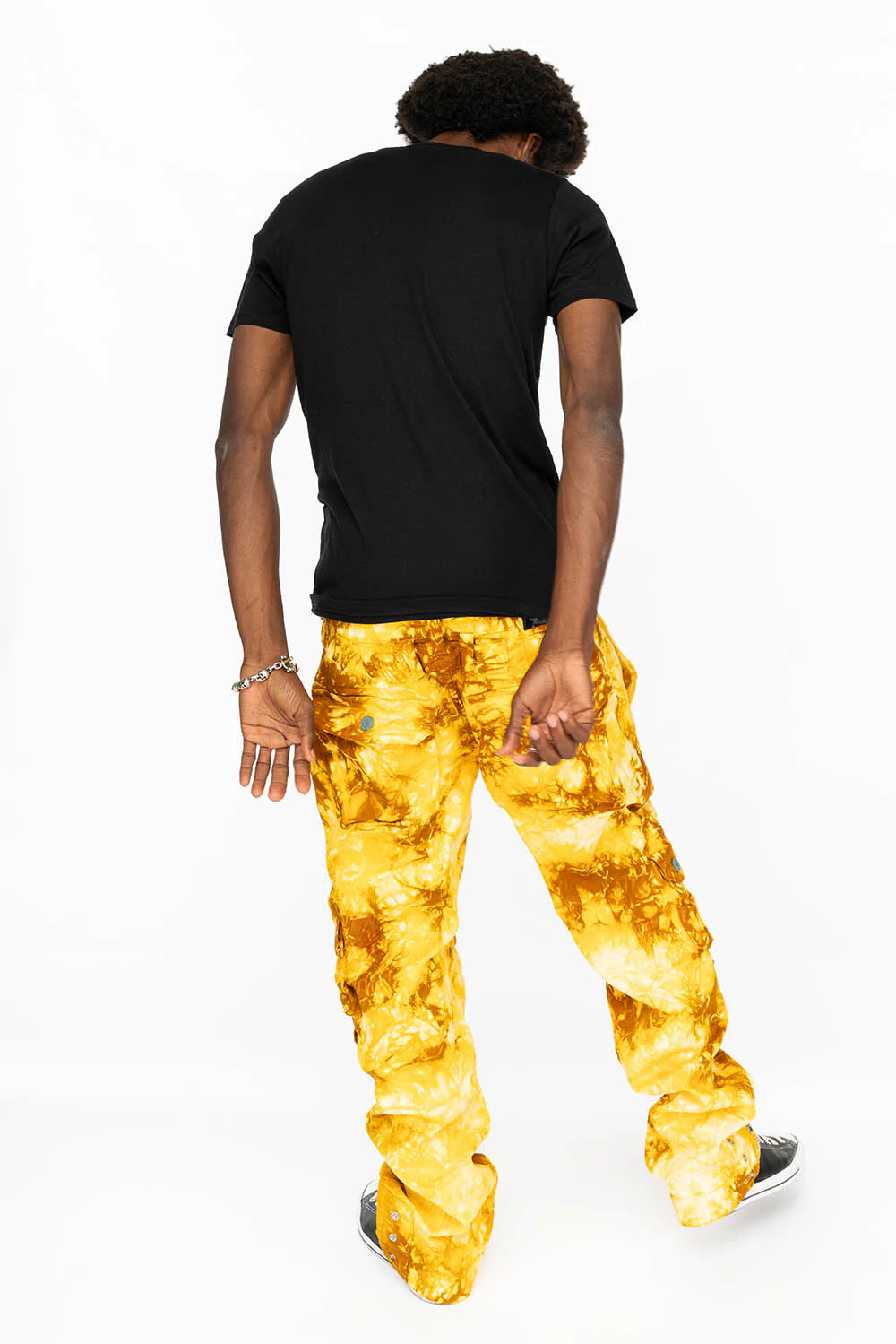 ORIGINAL ROBIN’S JEAN CALL OF DUTY CARGO PANTS IN TYE DYE TAN YELLOW - Image 4