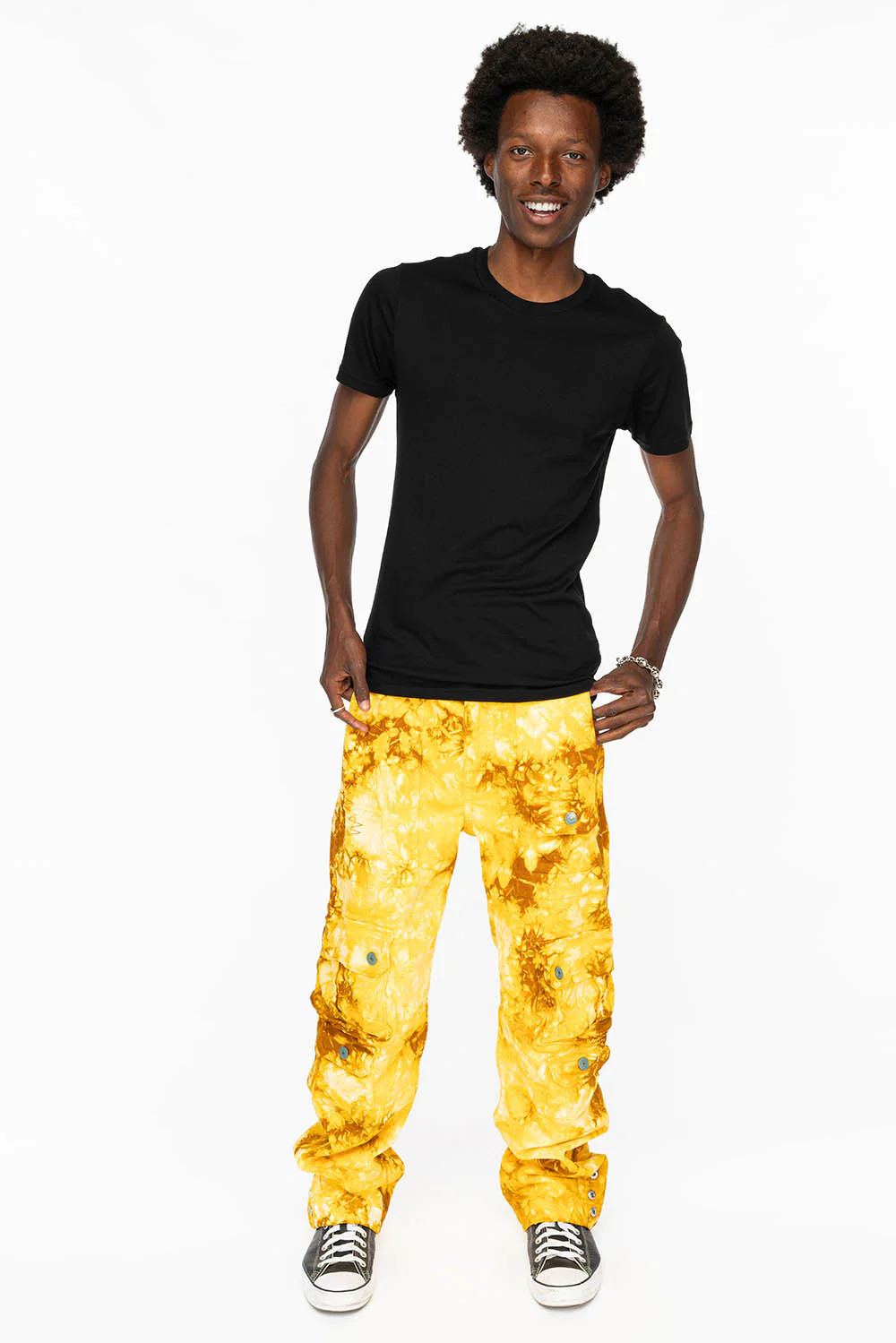ORIGINAL ROBIN’S JEAN CALL OF DUTY CARGO PANTS IN TYE DYE TAN YELLOW - Image 5