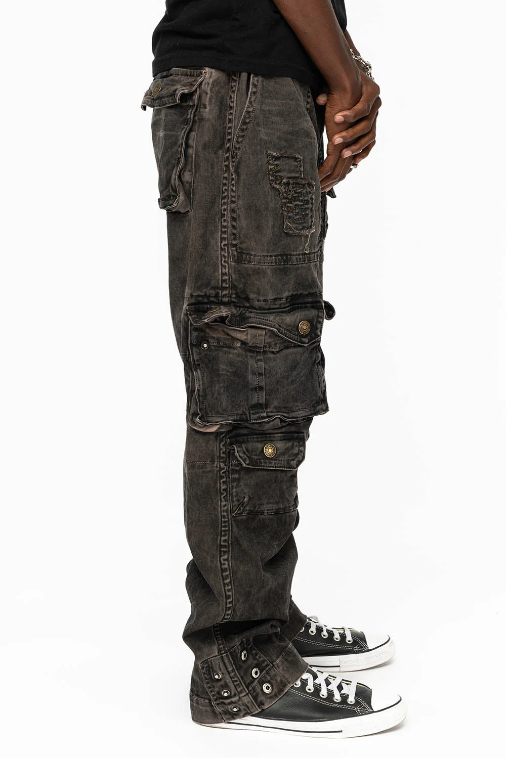 ORIGINAL ROBIN’S JEAN CALL OF DUTY CARGO PANTS IN VINTAGE CHARCOAL WASH - Image 9