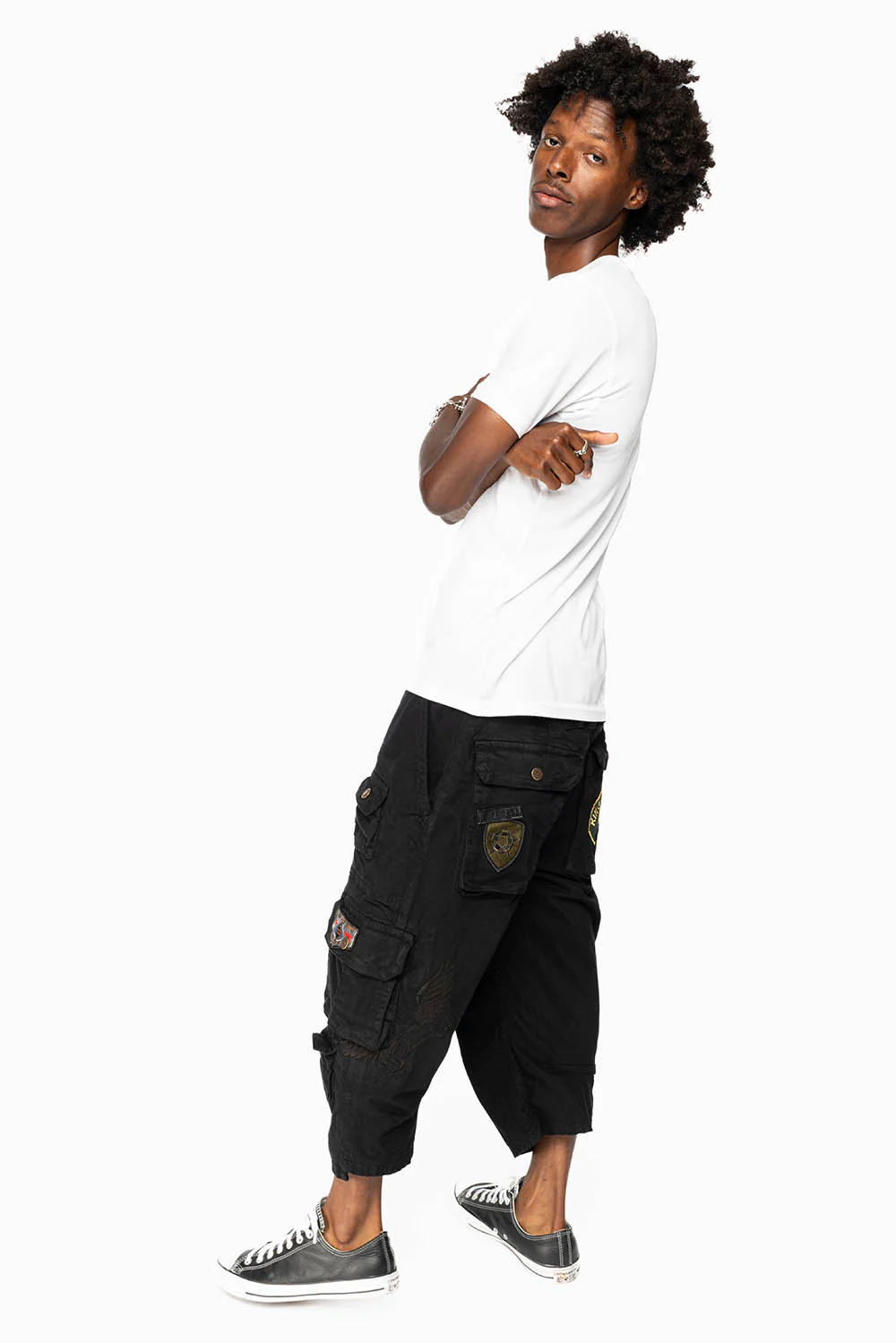 ORIGINAL ROBIN’S JEAN CALL OF DUTY CARGO SHORT IN PURE BLK WITH PATCH - Image 6