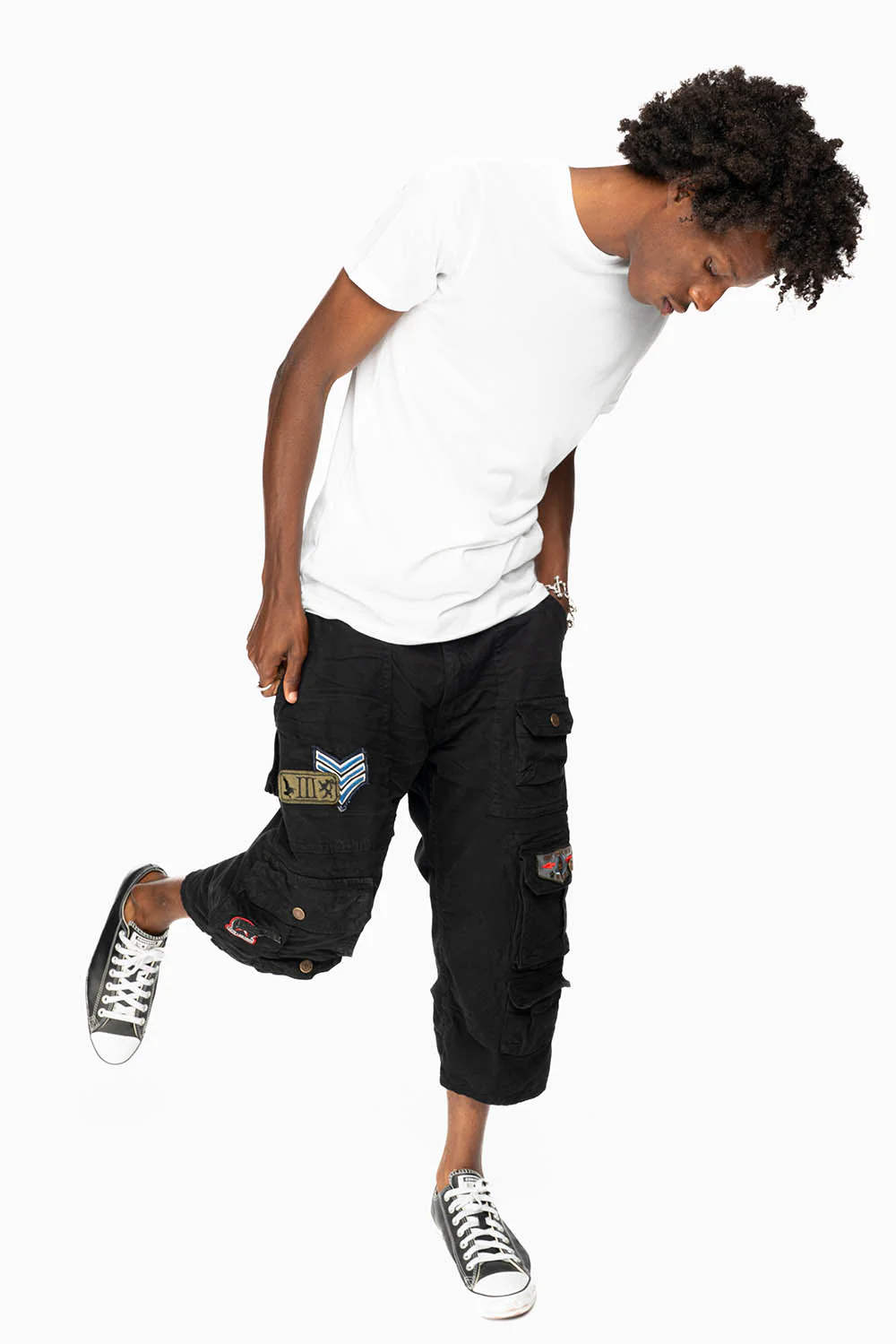 ORIGINAL ROBIN’S JEAN CALL OF DUTY CARGO SHORT IN PURE BLK WITH PATCH - Image 8