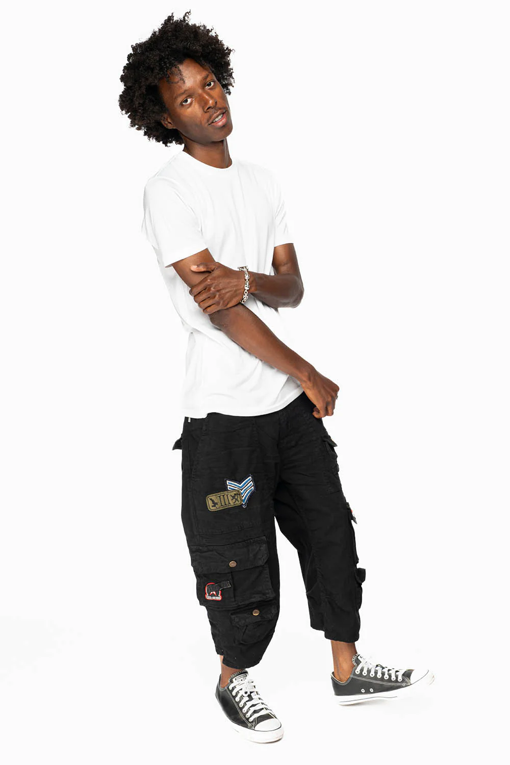ORIGINAL ROBIN’S JEAN CALL OF DUTY CARGO SHORT IN PURE BLK WITH PATCH - Image 9