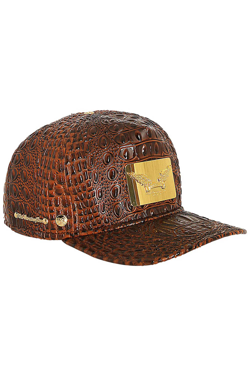 ROBIN'S GOLD TAG CAP IN BROWN CROC - Image 2