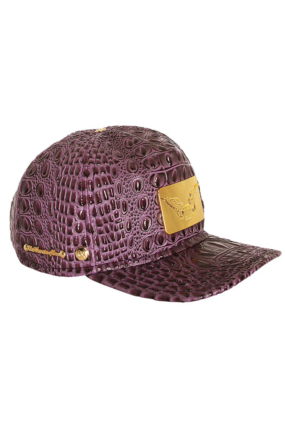 ROBIN'S GOLD TAG CAP IN PURPLE CROC - Image 2