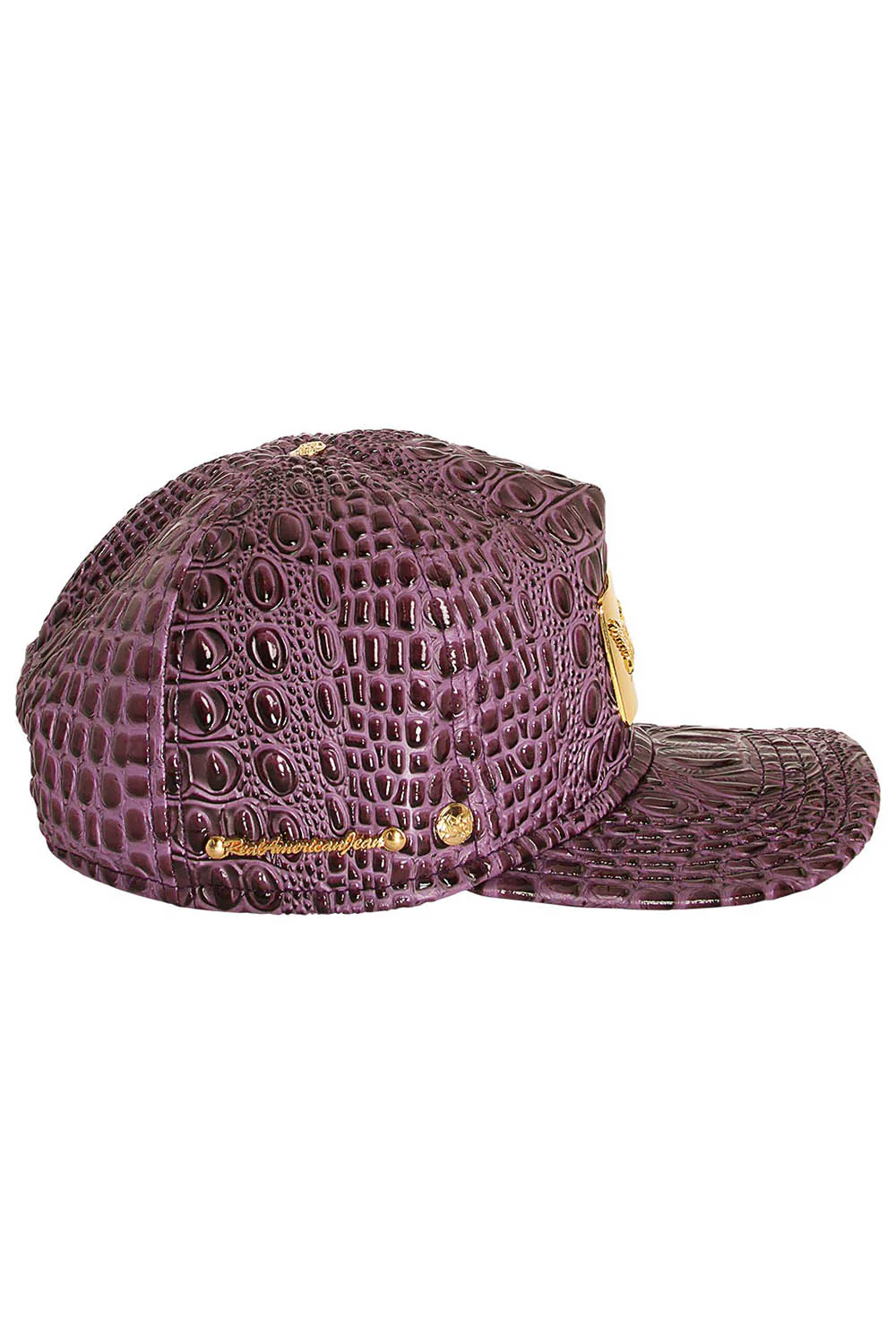 ROBIN'S GOLD TAG CAP IN PURPLE CROC - Image 3