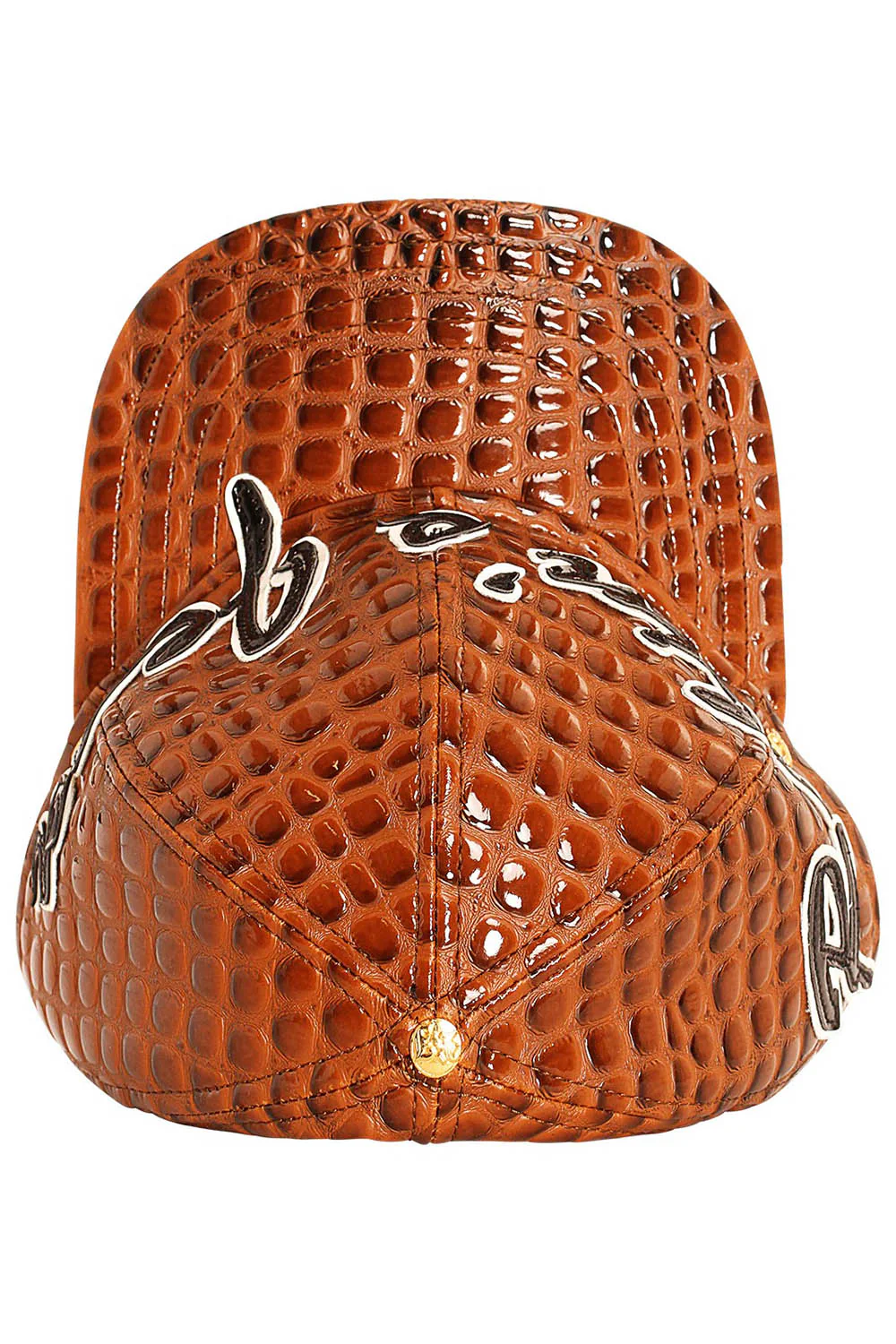 RJ SCRIPT CAP IN BROWN LIZARD - Image 4