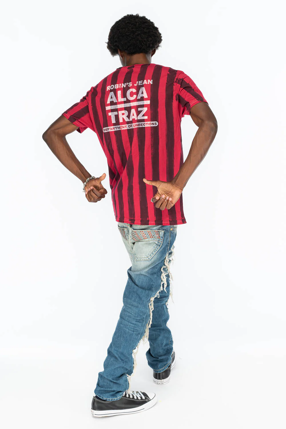 PRISONER BLACK/RED T-SHIRT  WITH RJ ALCATRAZ PRINT - Image 5