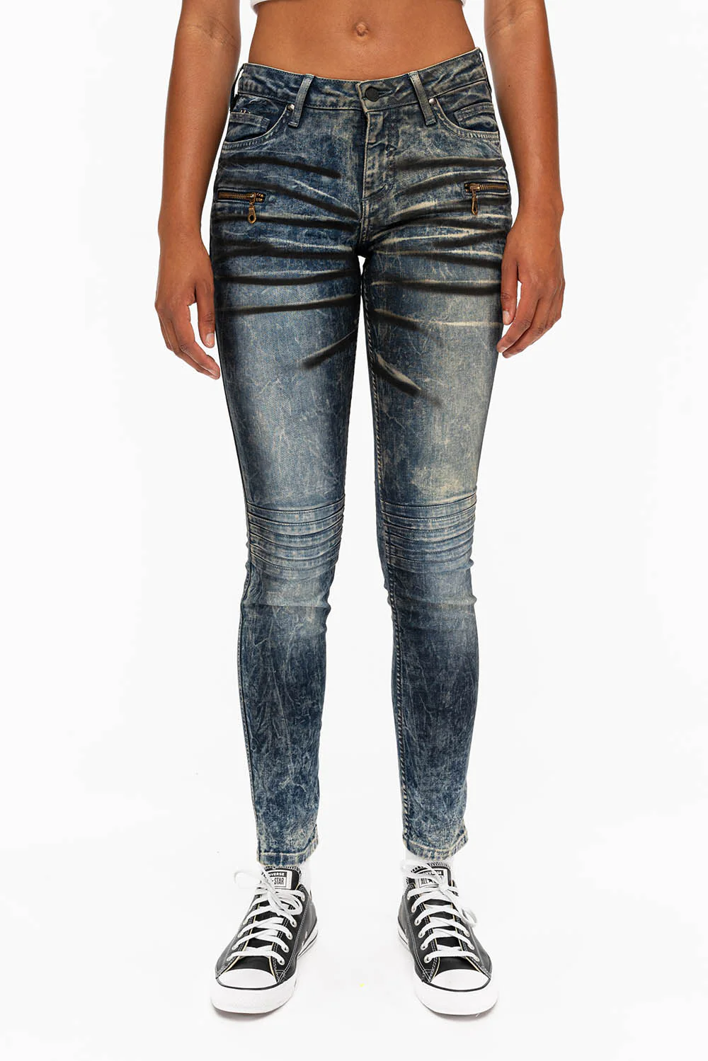 ROBIN'S BIKER WOMENS JEANS IN SILVER GHOST - Image 3