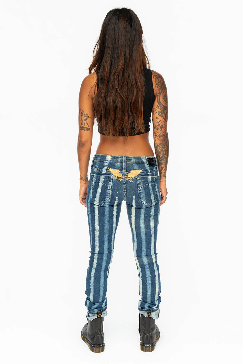 MARILYN LOW RISE WOMENS STRAIGHT LEG JEANS IN PRISONER WASH - Image 6