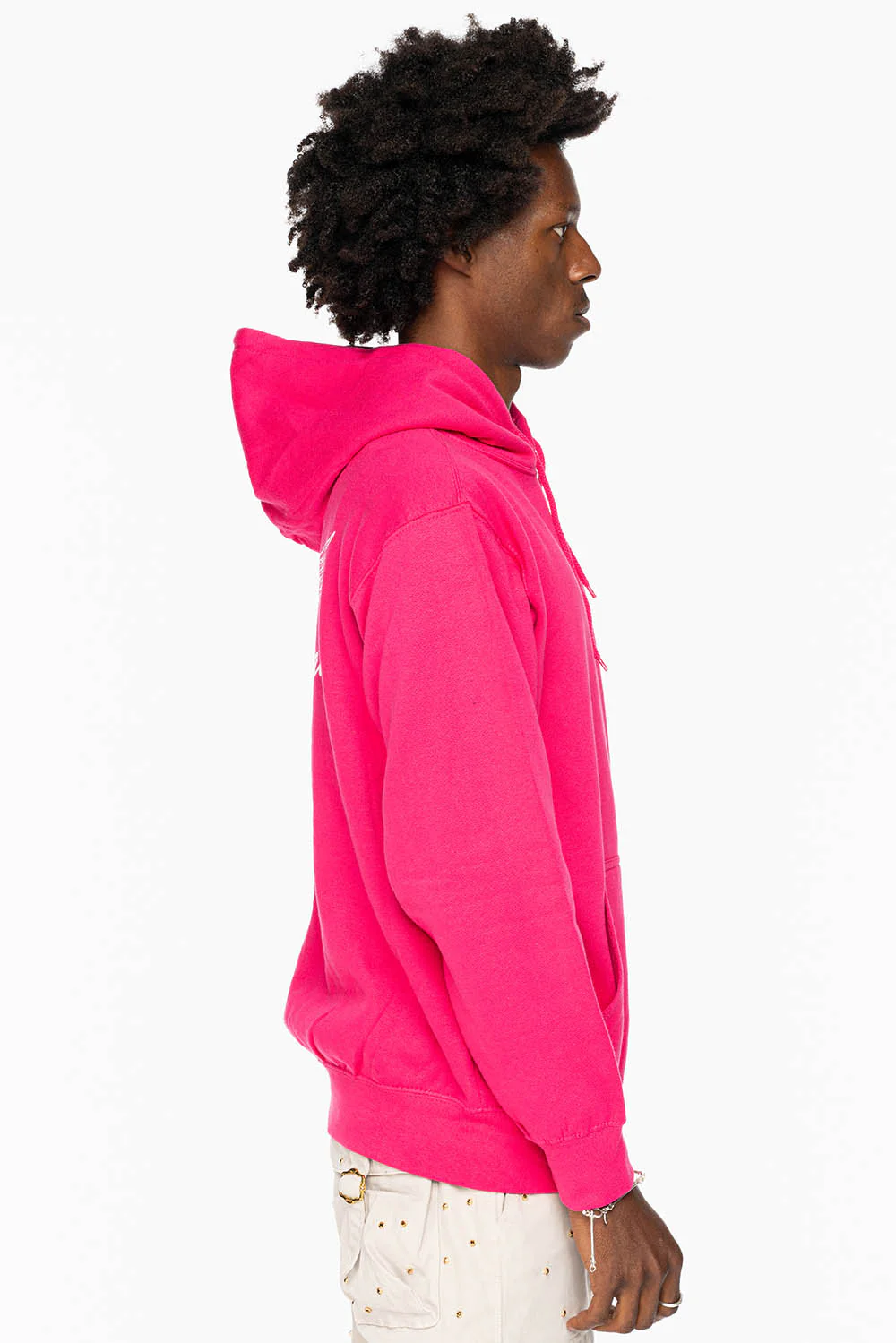 ROBIN’S JEAN PULLOVER HOODIE IN FUCHsIA WITH WHITE WING PRINT - Image 8