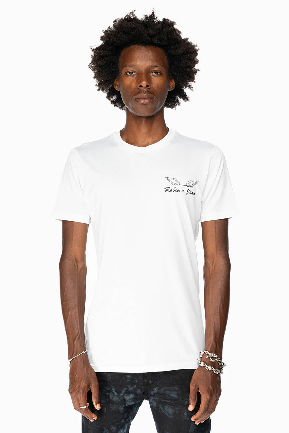 ROBIN’S LOGO WINGS TEE IN WHITE BLACK - Image 2