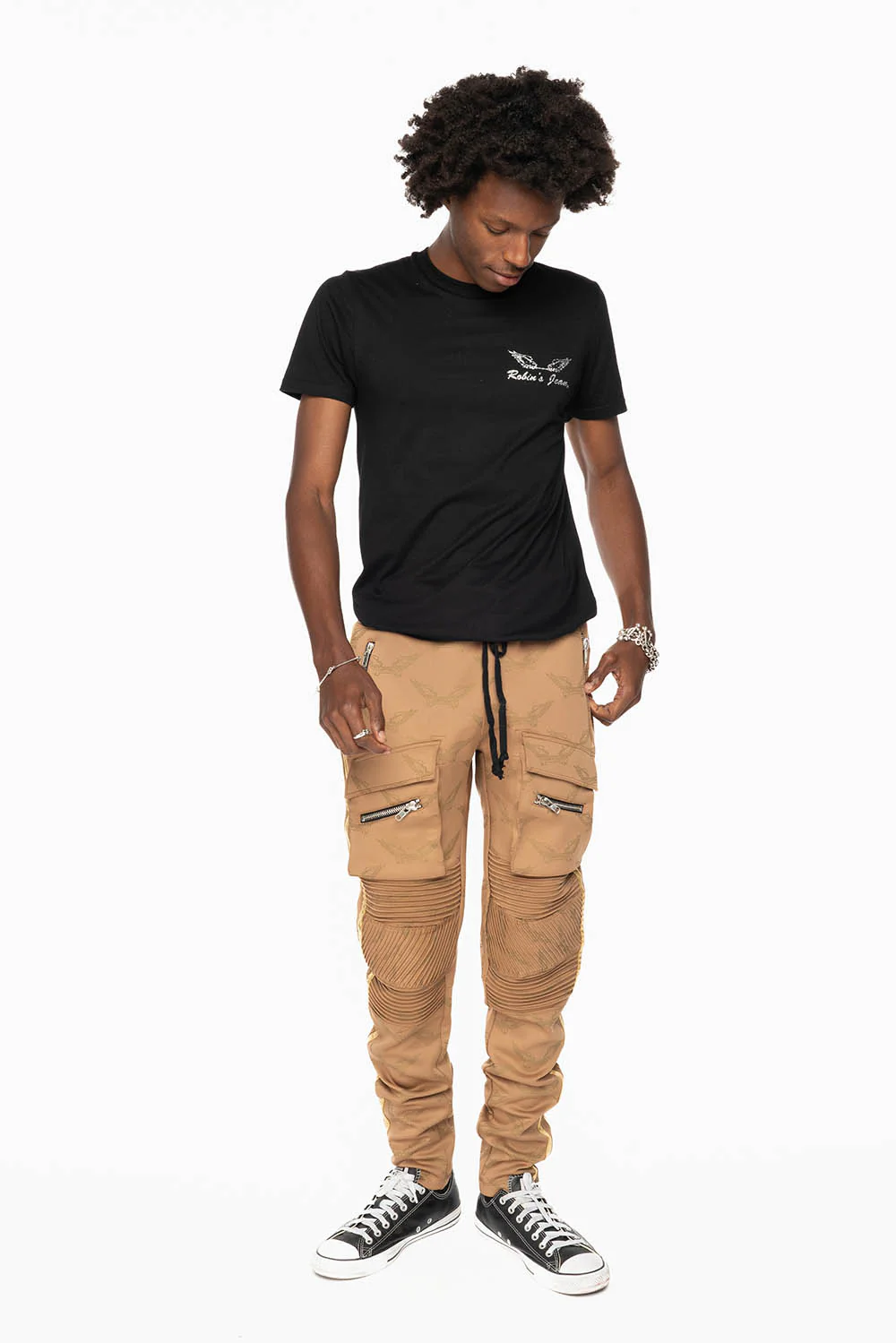 ROBIN’S MONOGRAM JOGGER IN KHAKI AND GOLD - Image 3