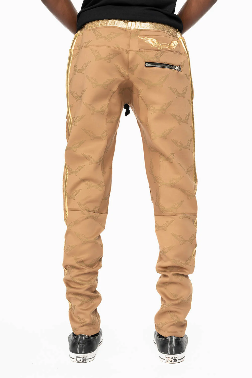 ROBIN’S MONOGRAM JOGGER IN KHAKI AND GOLD - Image 6