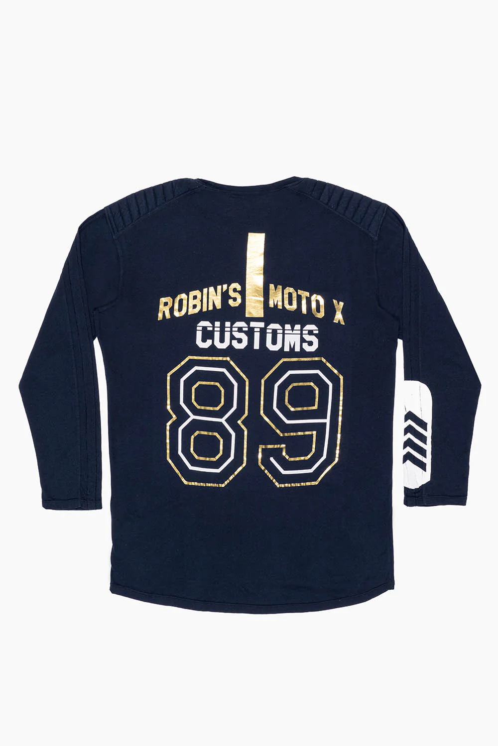 ROBIN’S MOTO X LONG SLEEVE TEE IN NAVY - Image 2