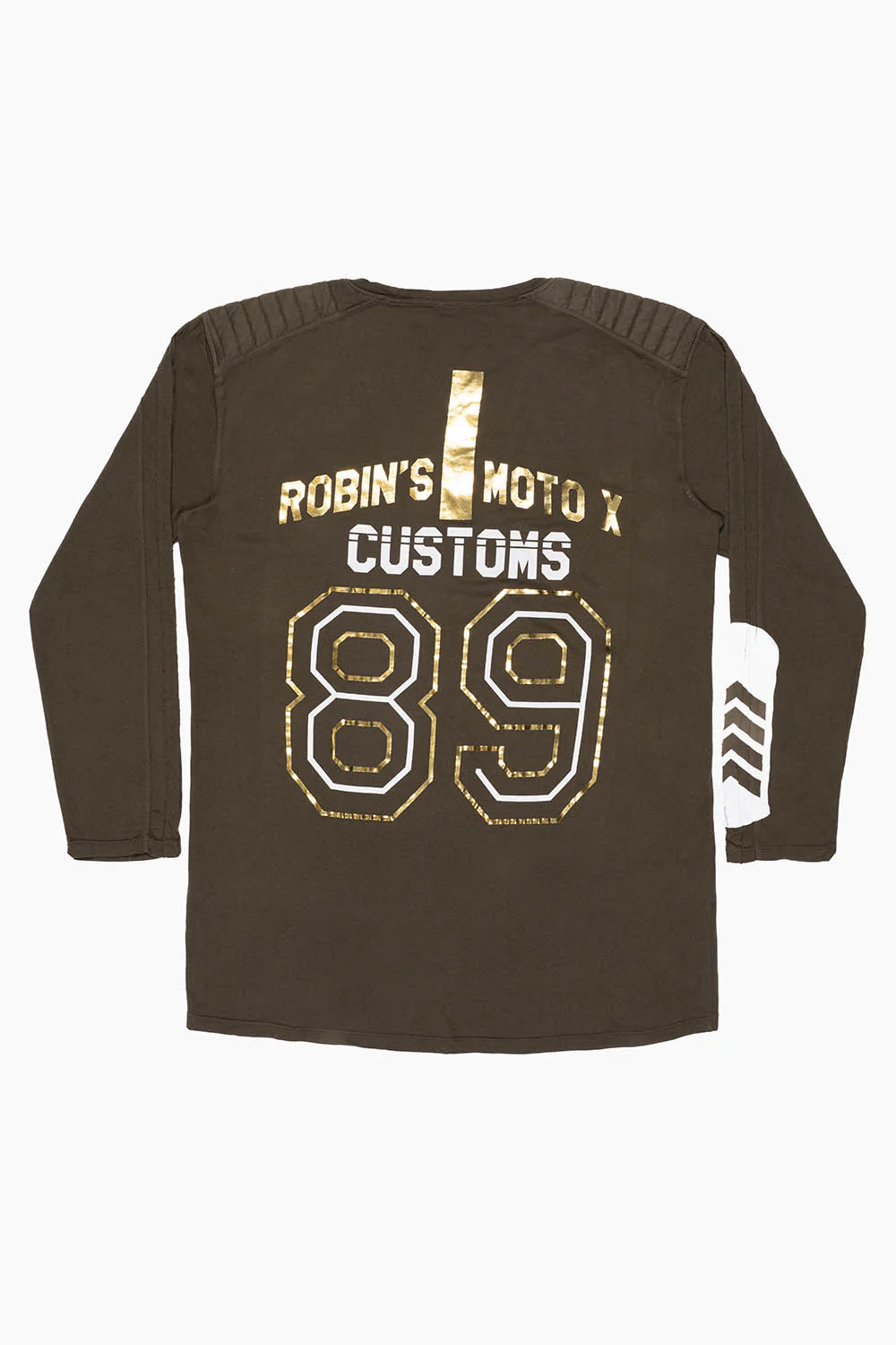ROBIN’S MOTO X LONG SLEEVE TEE IN OLIVE - Image 2