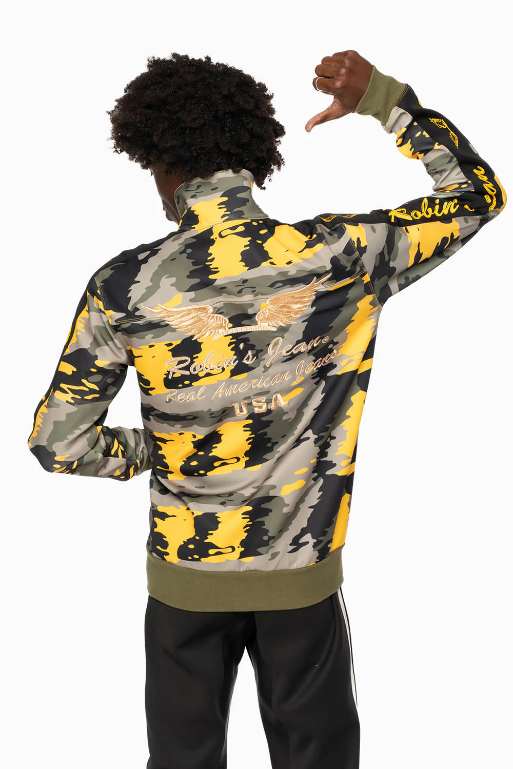 ROBIN’S TEAM TRACK JACKET IN CAMO YELLOW - Image 2