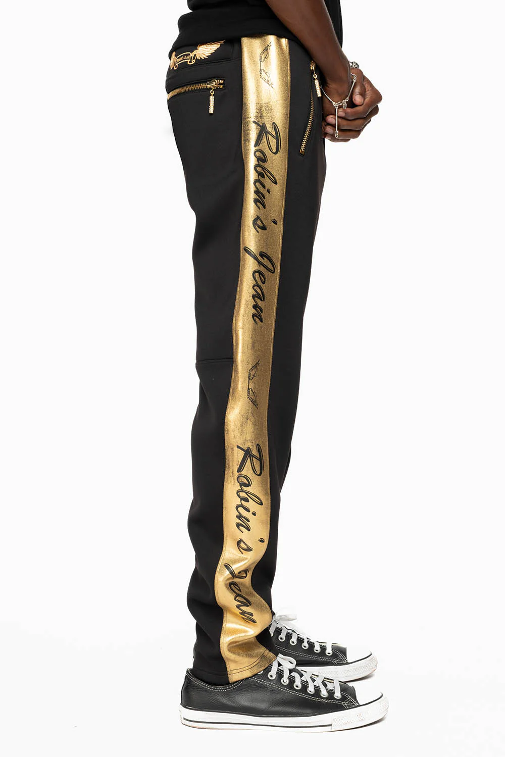 ROBIN TEAM JOGGER IN GOLD ON BLACK - Image 5