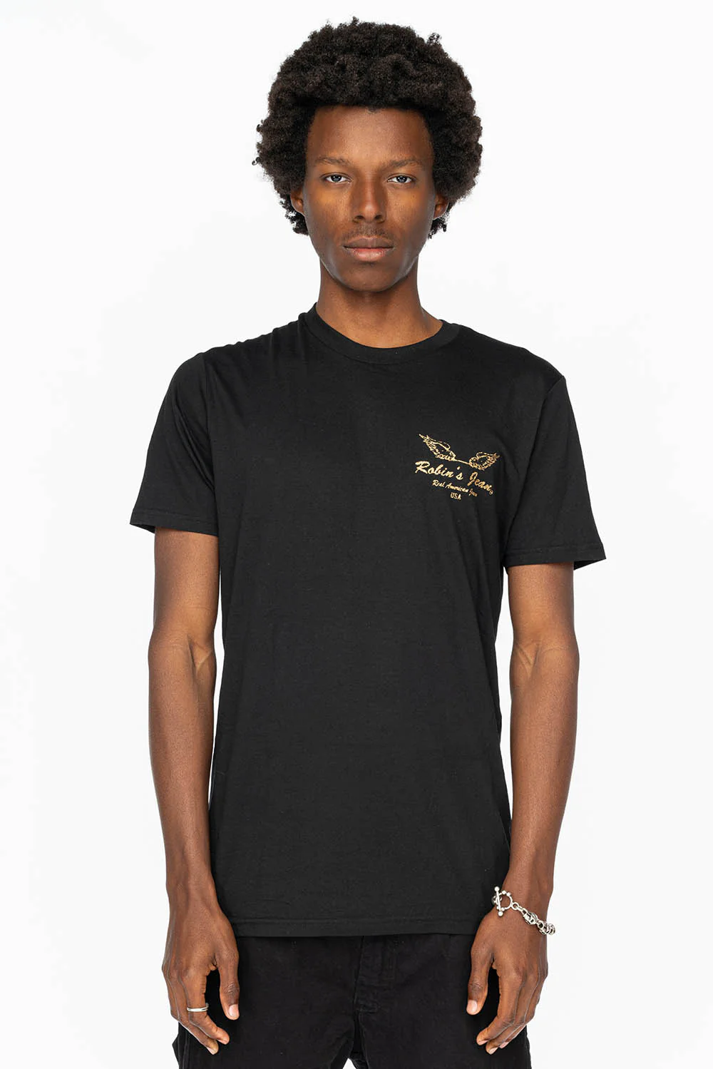 ROBIN WINGS TEE IN BLACK GOLD GLITTER - Image 2