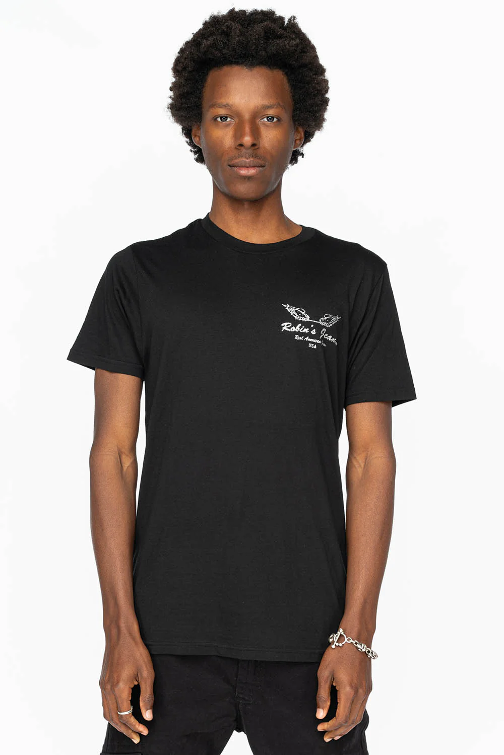 ROBIN WINGS TEE IN BLACK SILVER GLITTER - Image 2