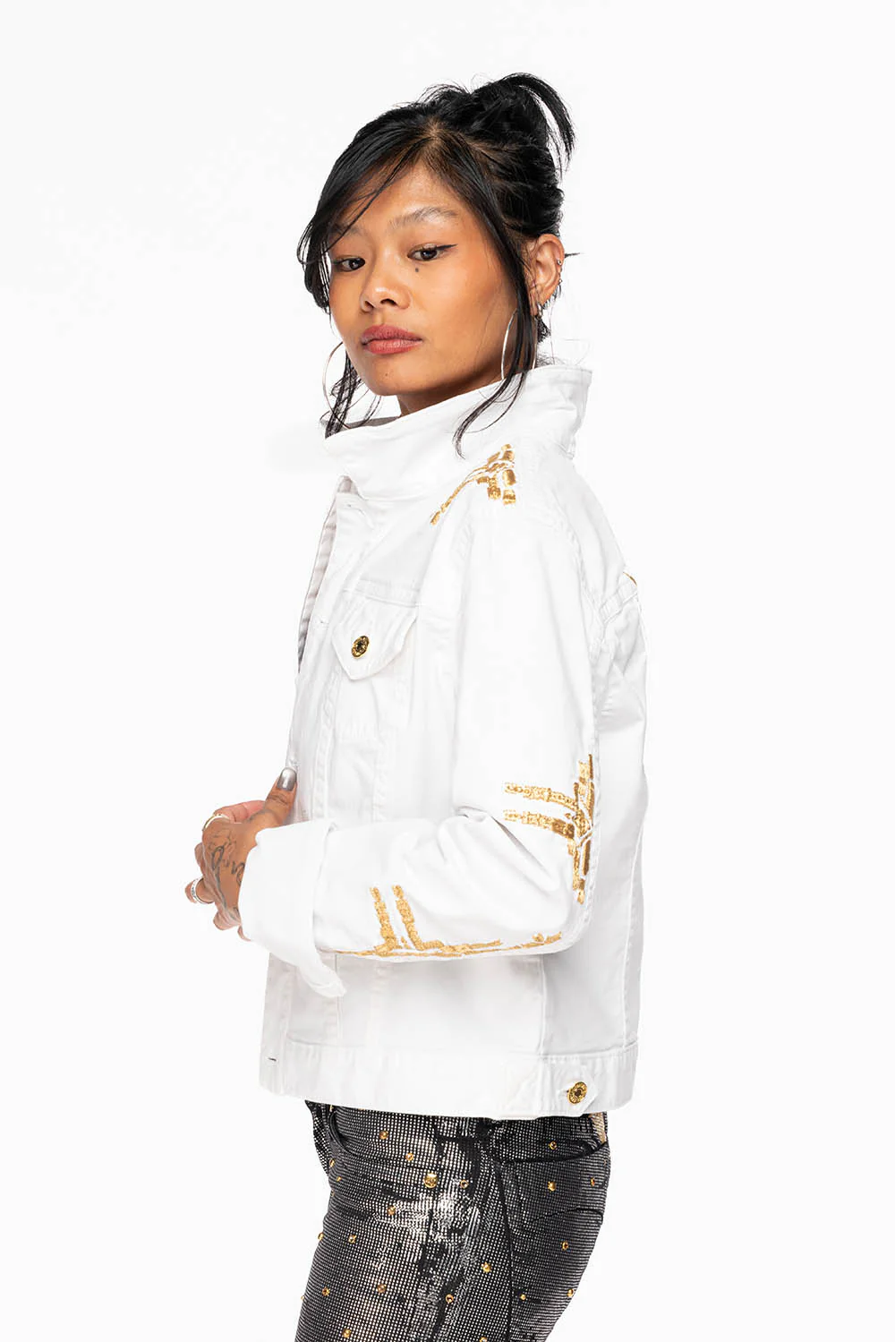 ROBIN'S JEAN DENIM JACKET IN CHAPA WHITE - Image 5