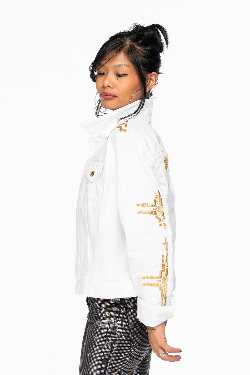 ROBIN'S JEAN DENIM JACKET IN CHAPA WHITE - Image 6