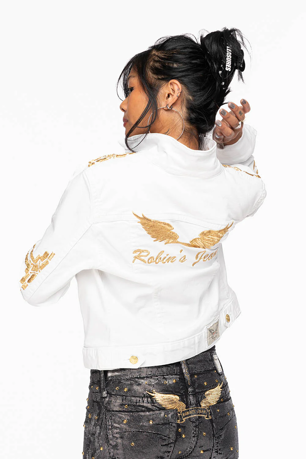 ROBIN'S JEAN DENIM JACKET IN CHAPA WHITE - Image 7