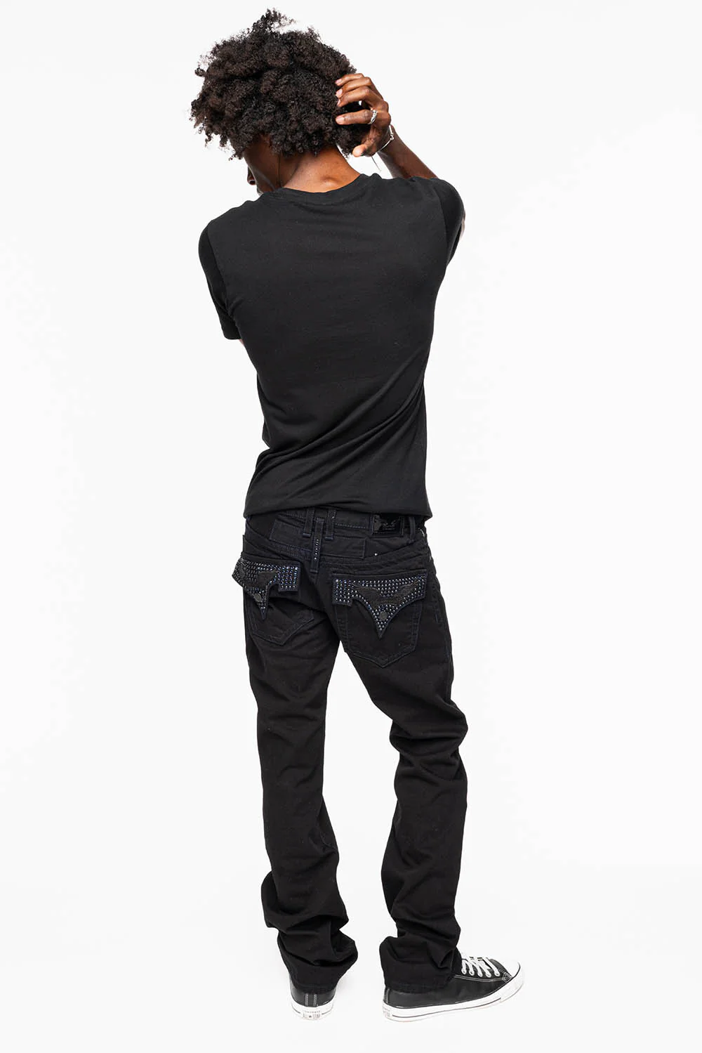 ROBIN'S JEANS IN BLACK WASH WITH BLUE MONTANA CRYSTALS - Image 6