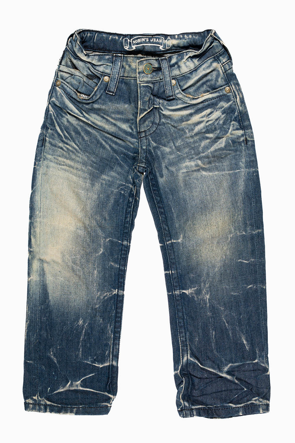 ROBINS KIDS LONG FLAP SLIM-STRAIGHT JEANS  IN 4D DARK BLUE WASH - Image 2