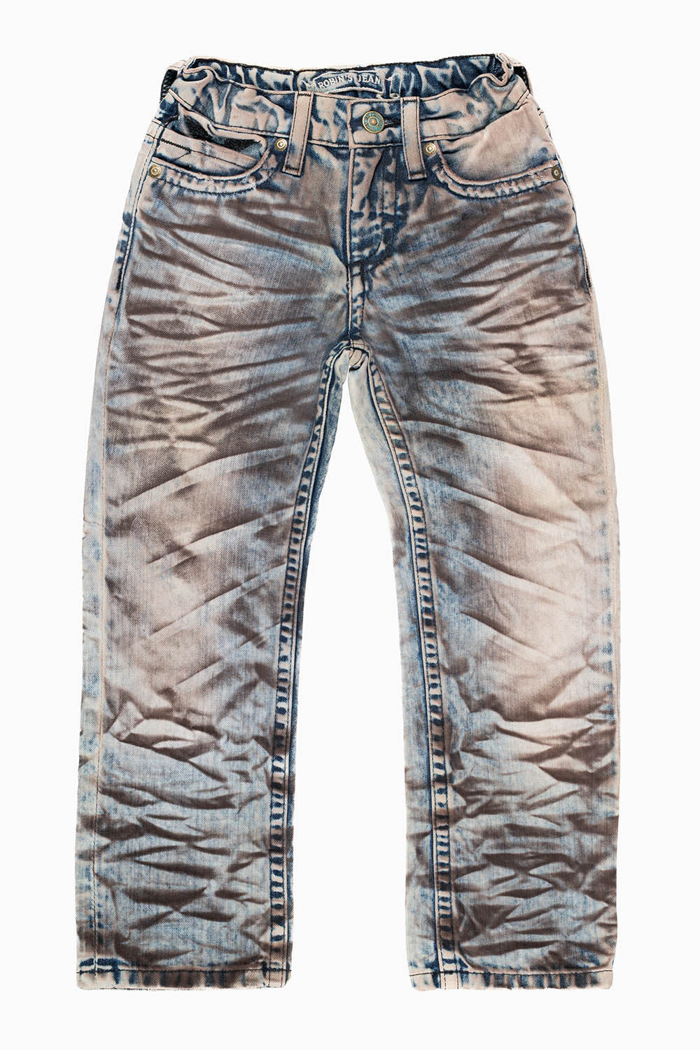 ROBINS KIDS LONG FLAP SLIM-STRAIGHT JEANS  IN D WASH BROWN WASH - Image 2