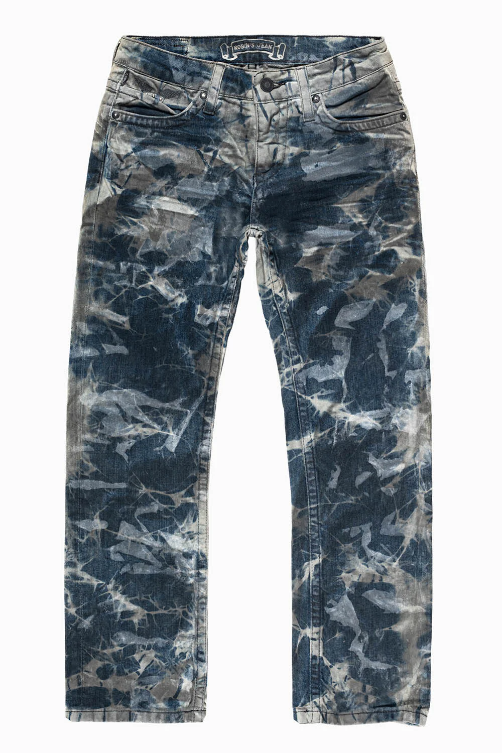 ROBINS KIDS LONG FLAP SLIM-STRAIGHT JEANS  IN SATURN  WASH EMBELLISHED WITH CRYSTALS - Image 3