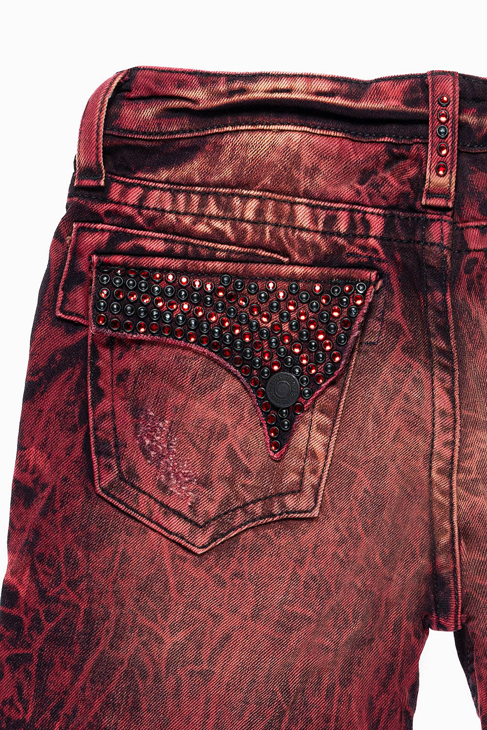 ROBINS KIDS LONG FLAP SLIM-STRAIGHT JEANS  IN YANKEE WASH EMBELLISHED WITH CRYSTALS AND STUDS - Image 2