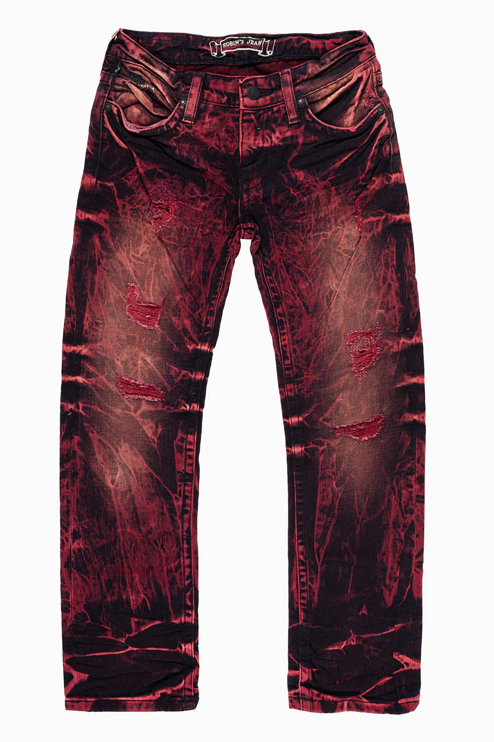 ROBINS KIDS LONG FLAP SLIM-STRAIGHT JEANS  IN YANKEE WASH EMBELLISHED WITH CRYSTALS AND STUDS - Image 3