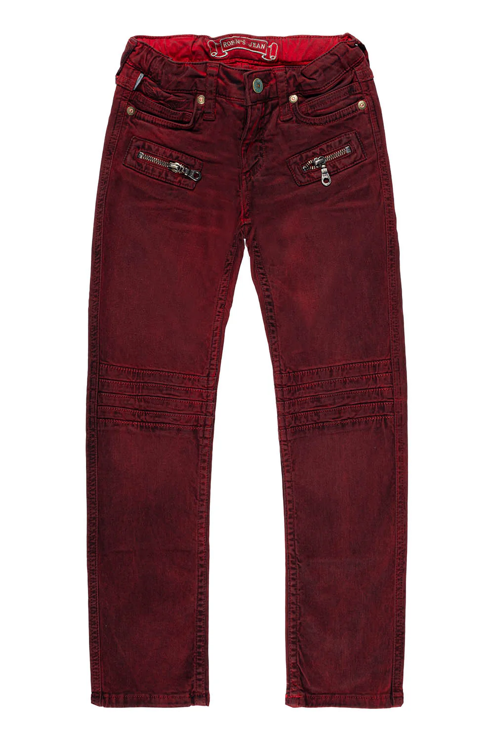 ROBINS KIDS MOTO BIKER JEANS IN DUSTY RED WASH - Image 2
