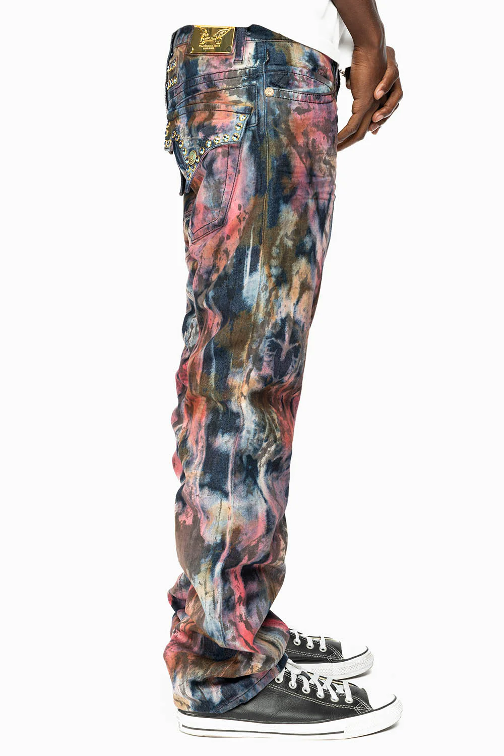ROBIN'S JEANS IN BABA RED WASH WITH TANZANITE CRYSTALS - Image 5