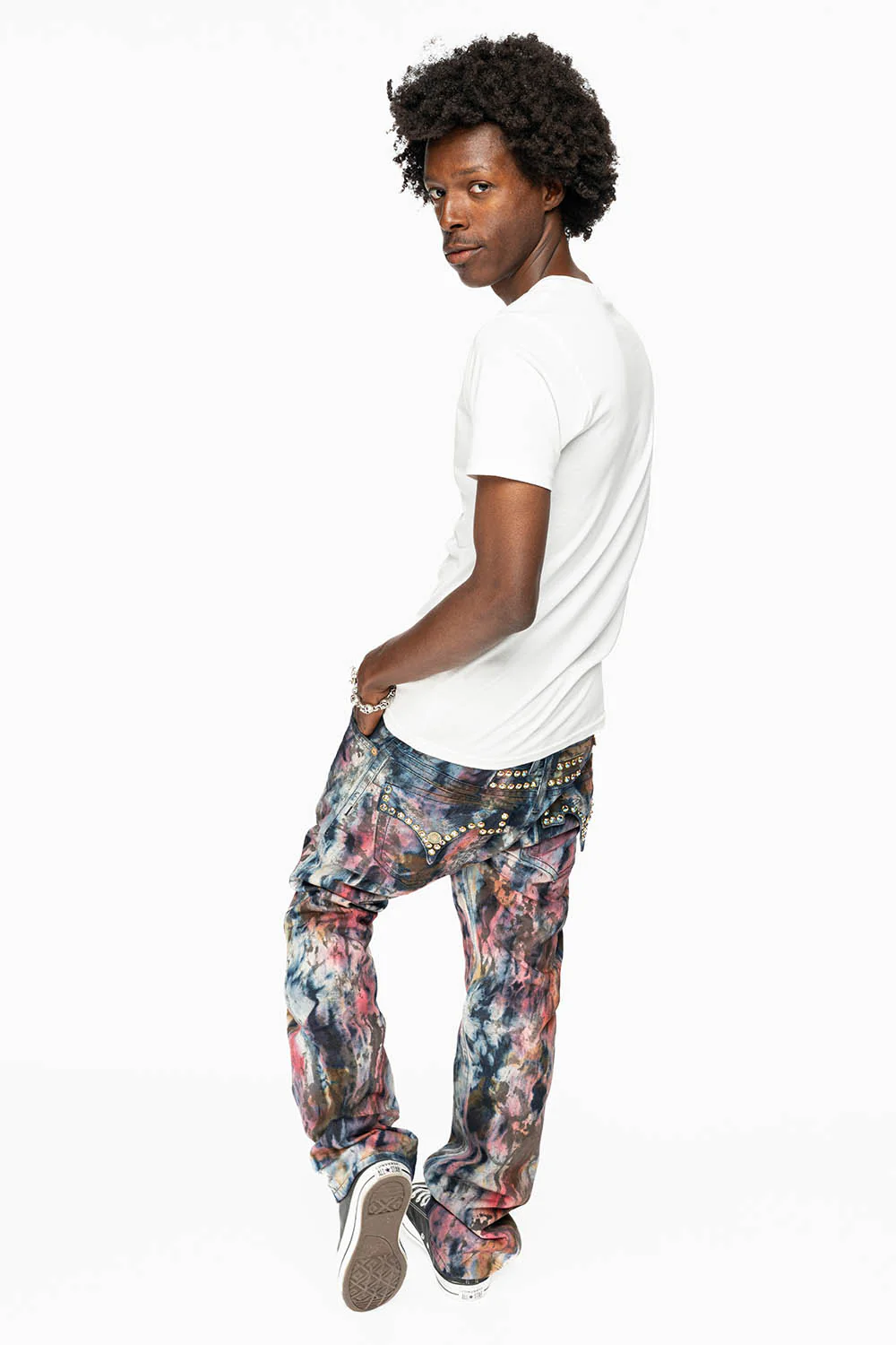 ROBIN'S JEANS IN BABA RED WASH WITH TANZANITE CRYSTALS - Image 8