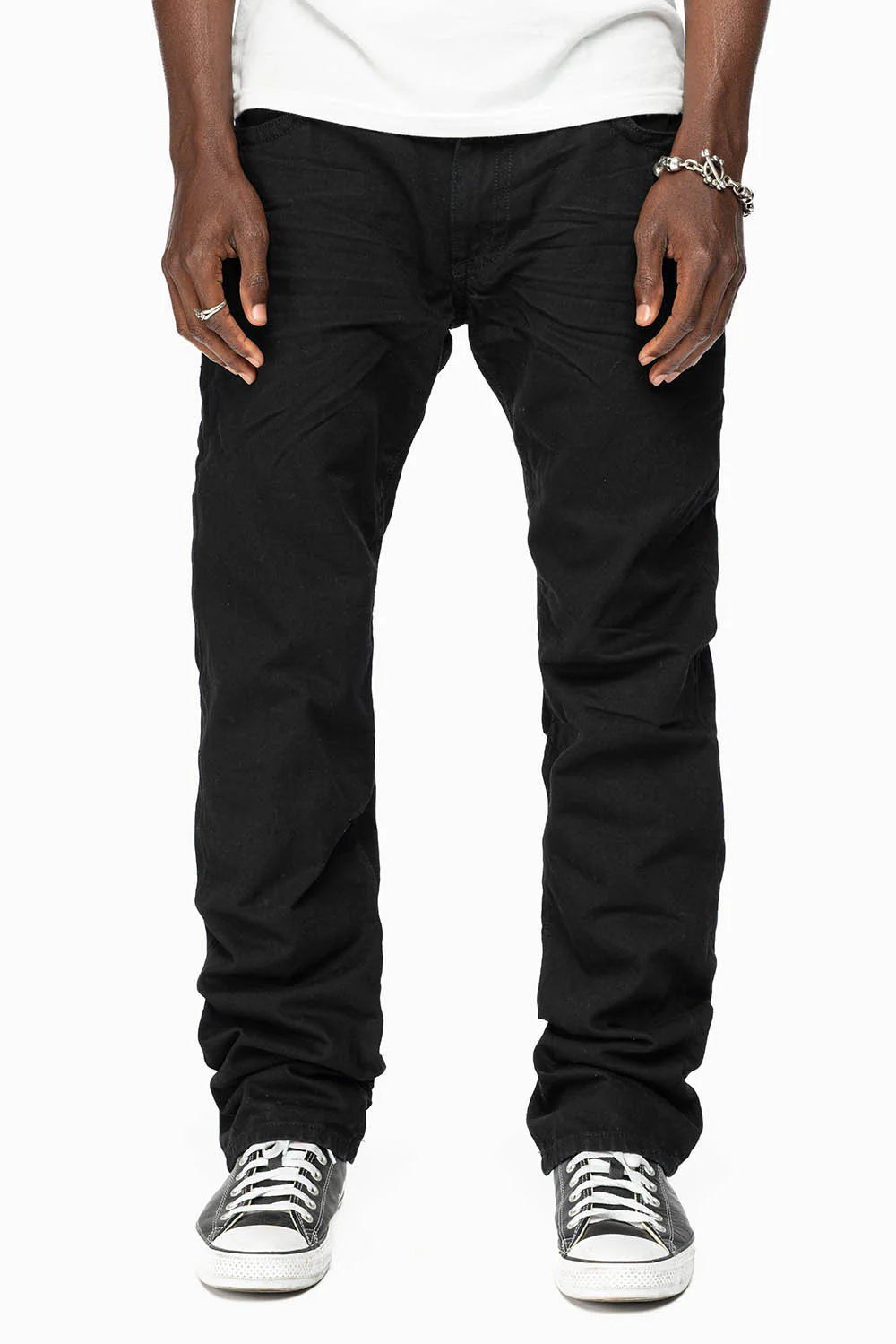 ROBIN'S JEANS IN BLACK WASH WITH BLACK DIAMOND CRYSTALS - Image 3