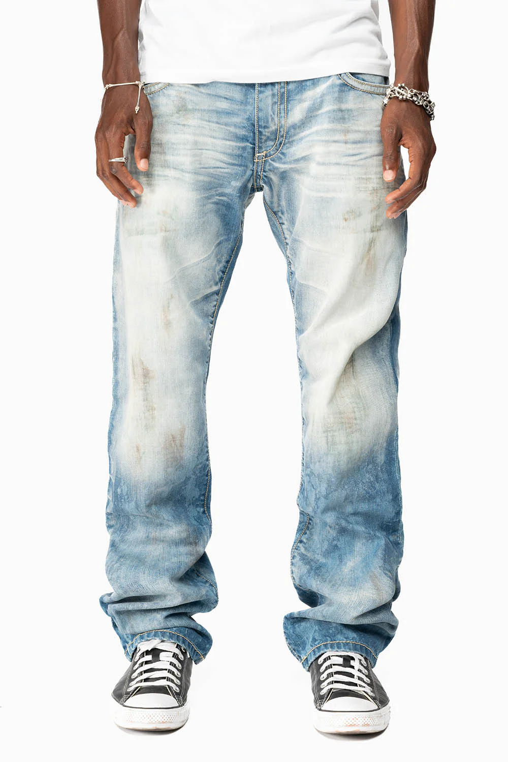 ROBIN'S STRAIGHT LEG JEANS IN AQUARAMA WASH WITH STUDS AND CRYSTALS - Image 7