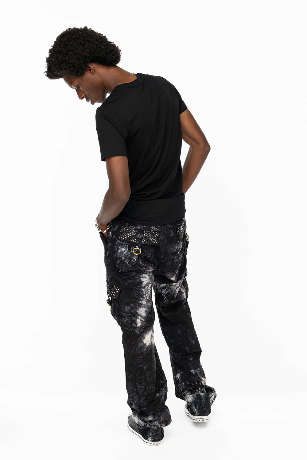 ROBINS NEW MILITARY STYLE CARGO PANTS IN ASTROBLACK WITH BLK DIAMOND AND JET BLK CRYSTALS - Image 8