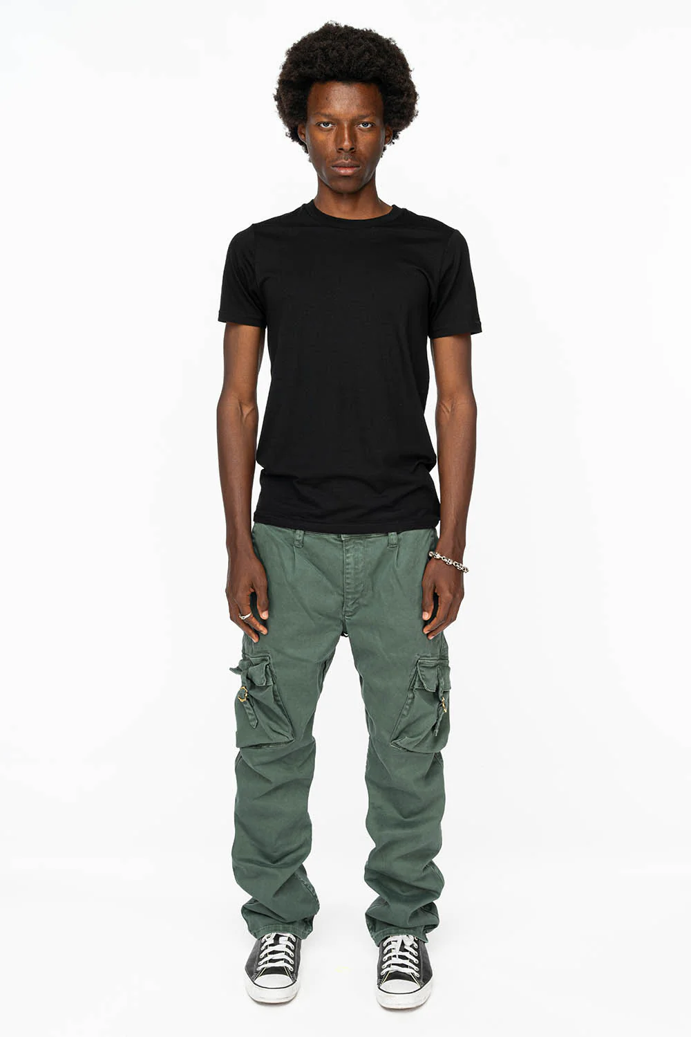 ROBINS NEW MILITARY STYLE CARGO PANTS IN FOREST WASH - Image 6
