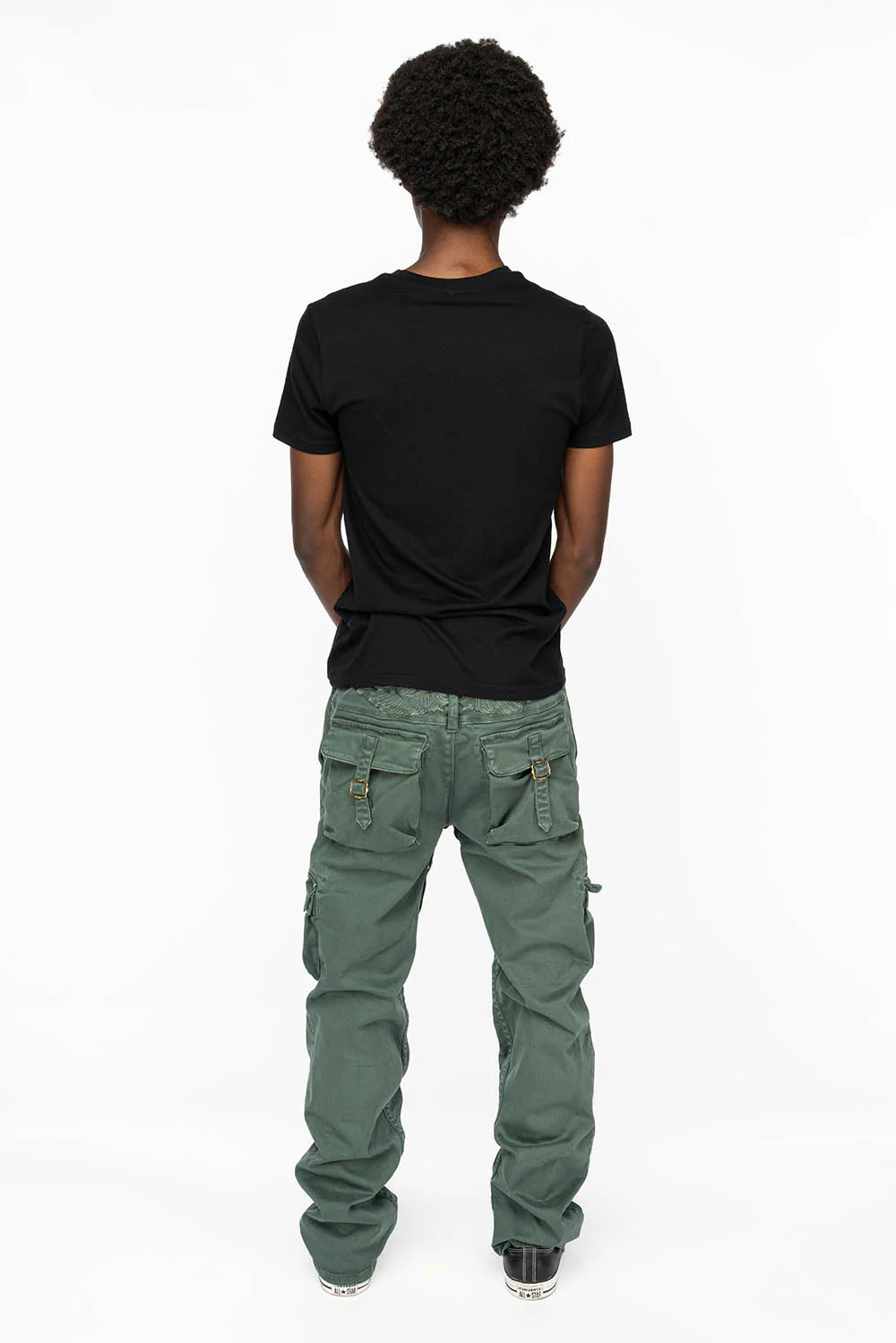 ROBINS NEW MILITARY STYLE CARGO PANTS IN FOREST WASH - Image 7