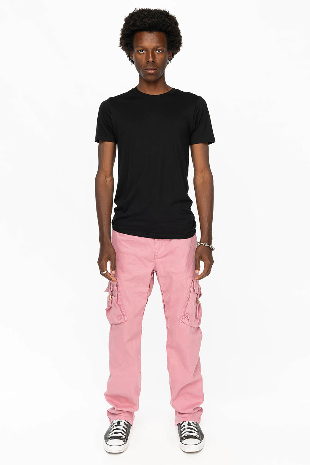 ROBINS NEW MILITARY STYLE CARGO PANTS IN PINK COLOR WASH - Image 5
