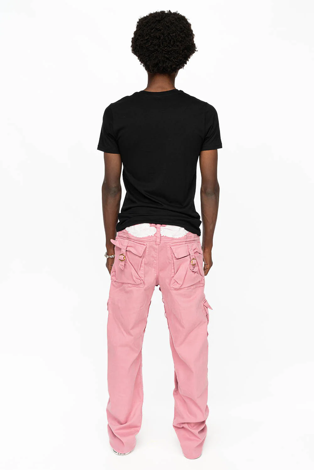 ROBINS NEW MILITARY STYLE CARGO PANTS IN PINK COLOR WASH - Image 6