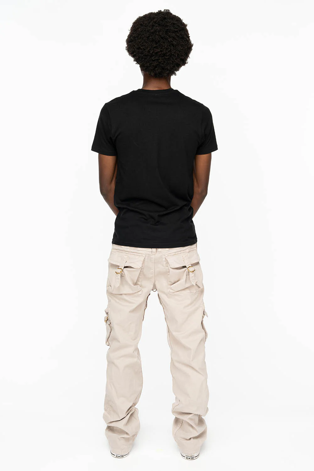 ROBINS NEW MILITARY STYLE CARGO PANTS IN STONE COLOR WASH - Image 5