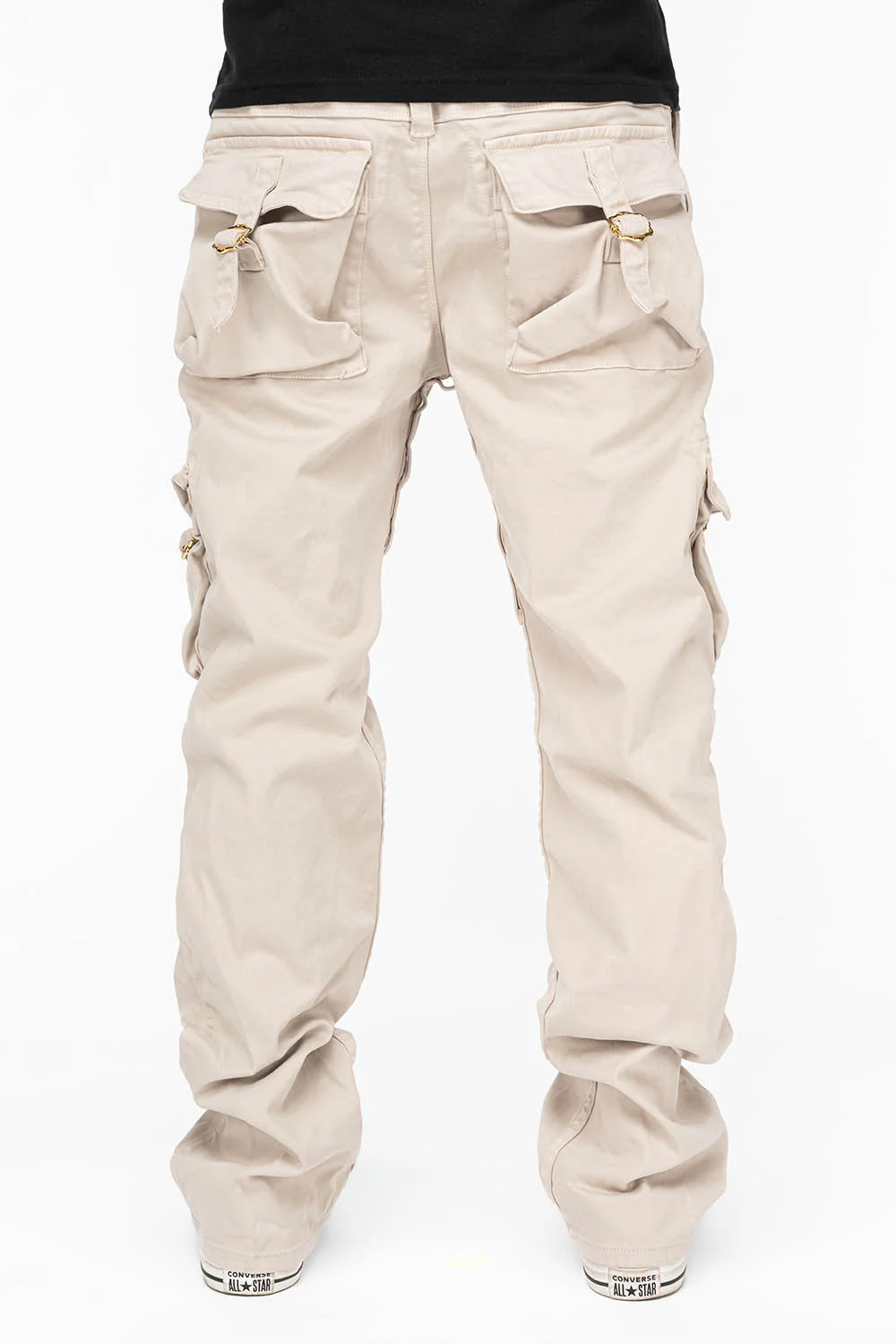 ROBINS NEW MILITARY STYLE CARGO PANTS IN STONE COLOR WASH - Image 6